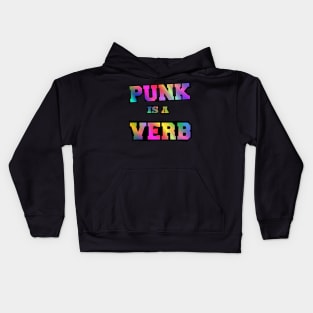 punk is a verb (rainbow version) Kids Hoodie